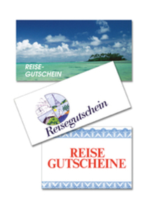 Reisegutschein-Set mit 3 Motiven