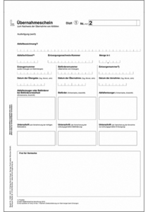 Übernahmeschein - Entsorgung von Abfällen nach § 12 NachwV