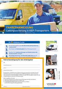 Fahreranweisung Ladungssicherung in KEP-Transportern