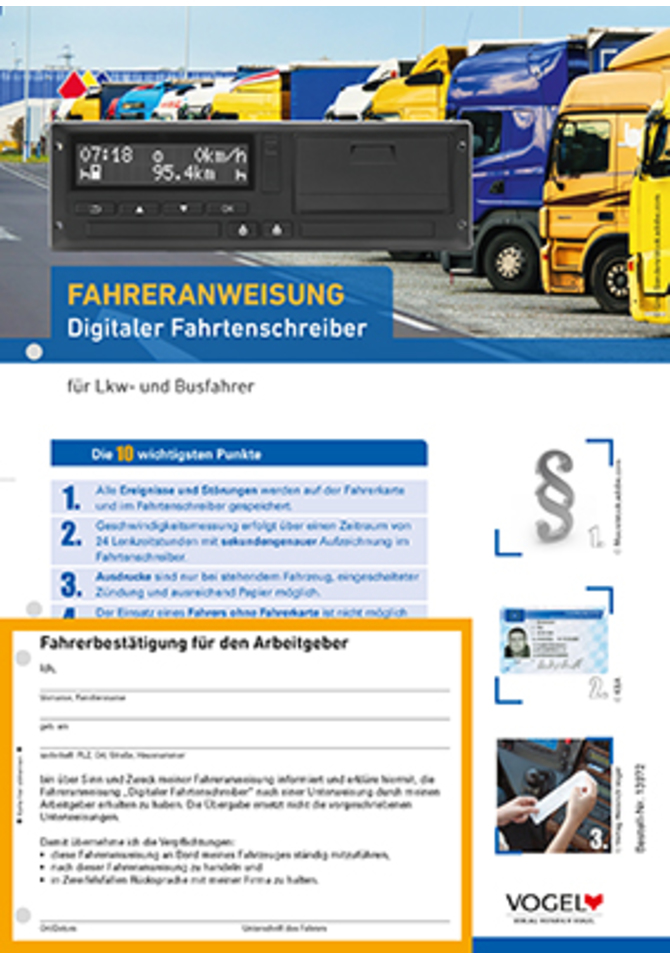 Fahreranweisung Digitaler Fahrtenschreiber