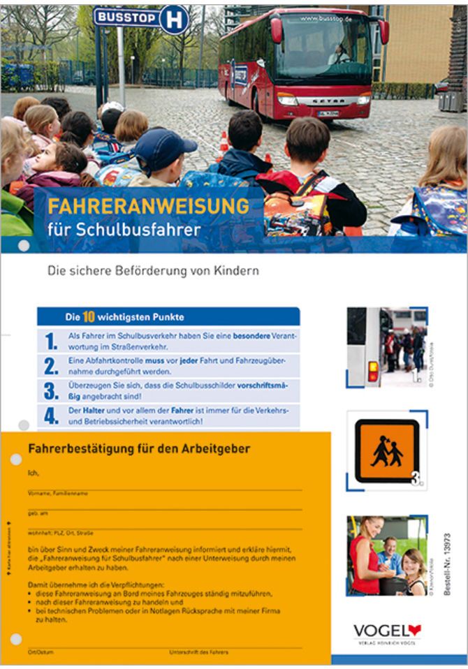 Fahreranweisung für Schulbusfahrer