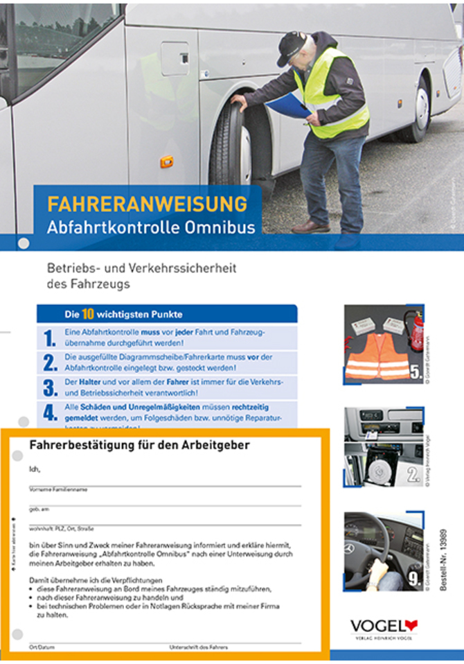 Fahreranweisung Abfahrtkontrolle Omnibus