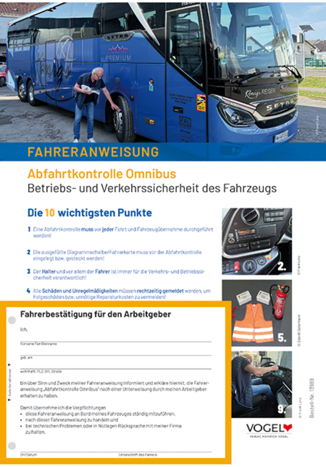 Fahreranweisung Abfahrtkontrolle Omnibus