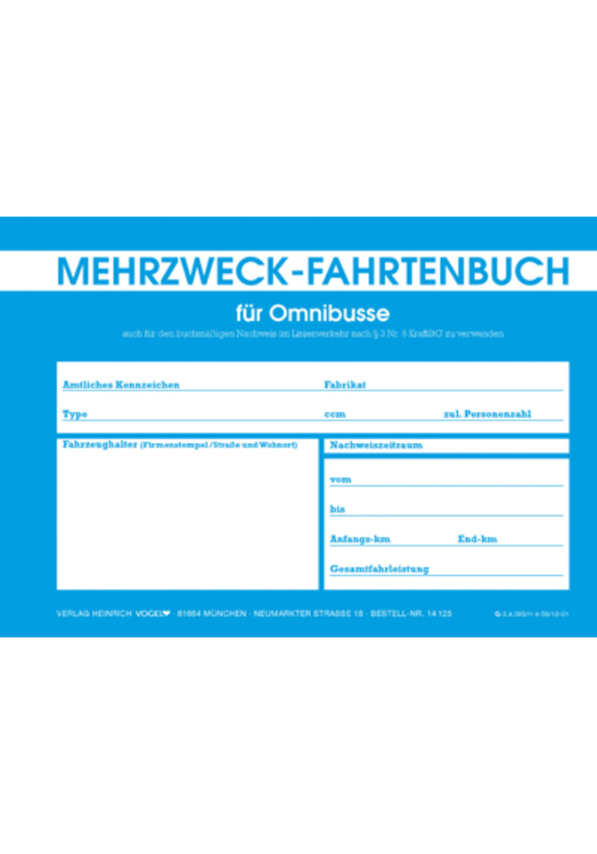 Fahrtenbuch für Omnibusse