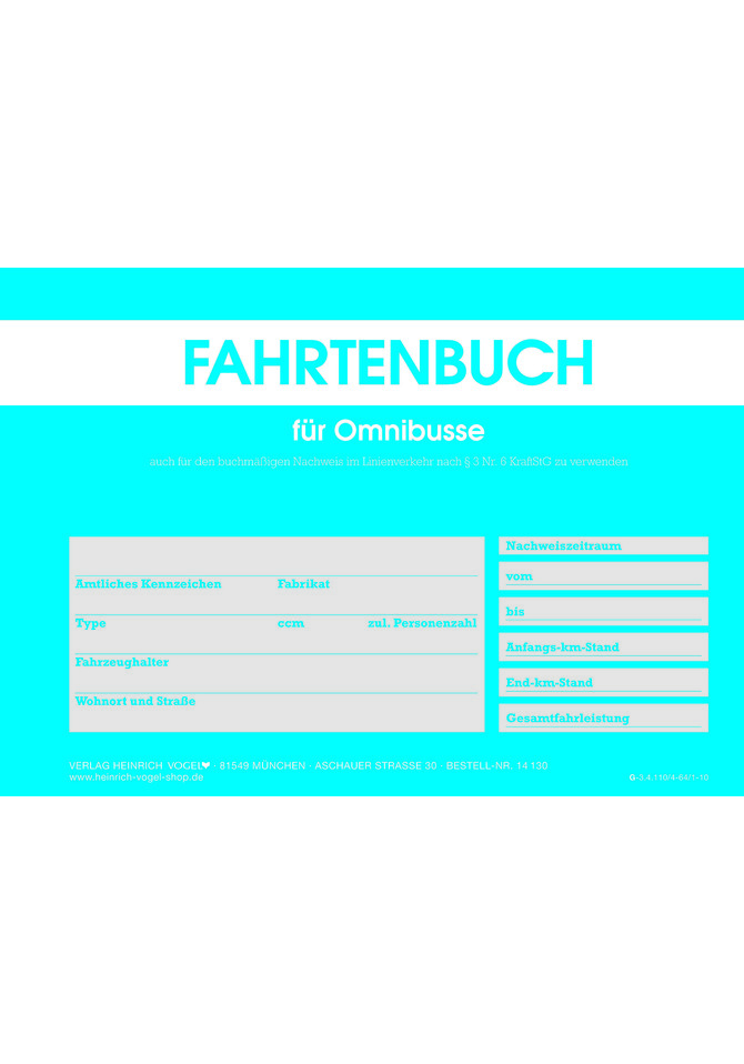 Fahrtenbuch für Omnibusse