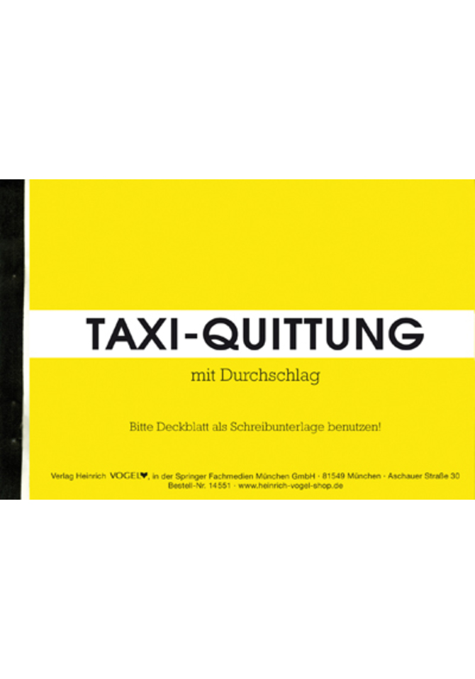 Quittungsblock Taxi