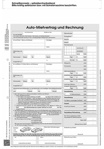 Kfz-Mietvertrag und Rechnung