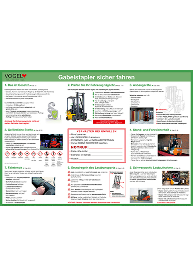 Aushang Gabelstapler sicher fahren