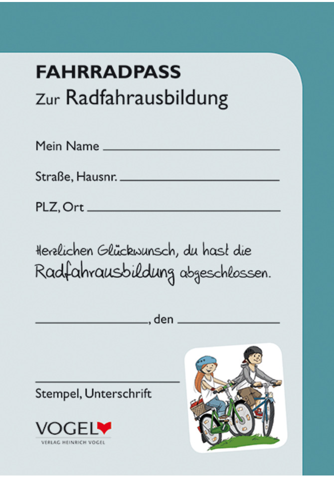 Fahrradpass/-Führerschein zur Radfahrausbildung