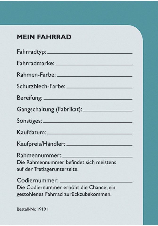 Fahrradpass/-Führerschein zur Radfahrausbildung