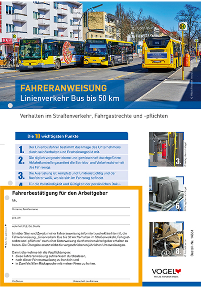 Fahreranweisung Linienverkehr Bus bis 50 km