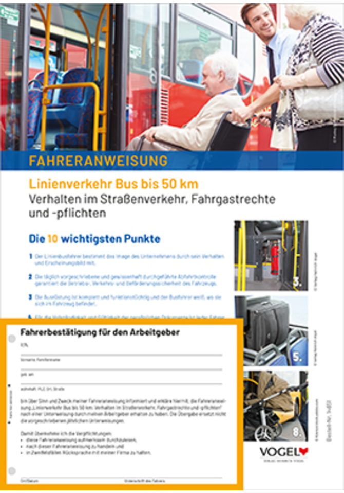 Fahreranweisung Linienverkehr Bus bis 50 km