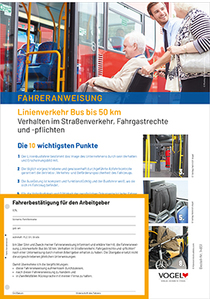 Fahreranweisung Linienverkehr Bus bis 50 km