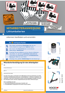 Mitarbeiteranweisung Lithiumbatterien