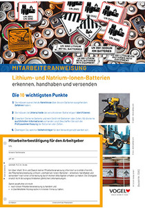 Mitarbeiteranweisung Lithium- und Natrium-Ionen-Batterien