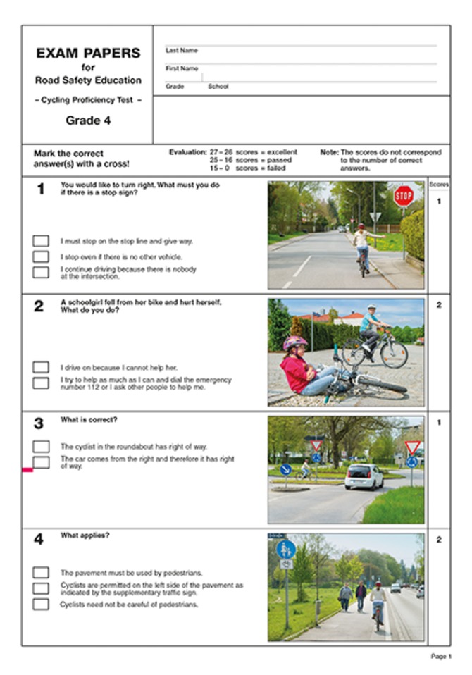 Prüfbogen 4. Jahrgangsstufe - ENGLISCH