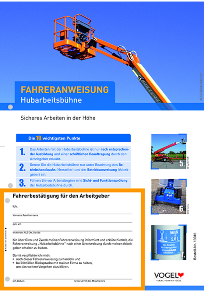 Fahreranweisung Hubarbeitsbühne