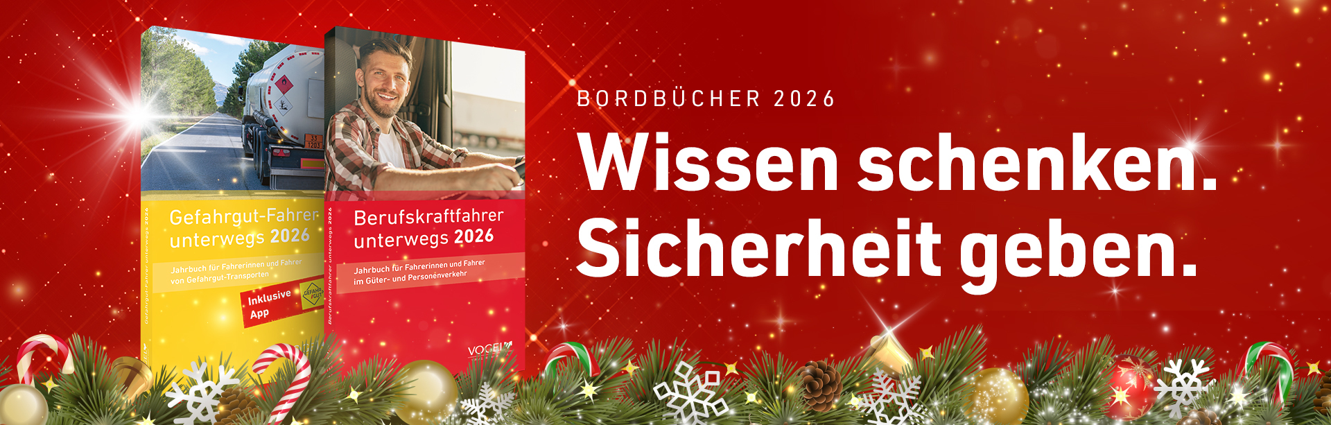 Zwei Bordbücher und Weihnachtsdeko - zur Seite Bordbücher kaufen